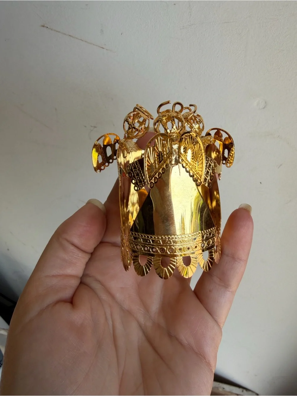 Gold Dancing Angels Tree Topper - Miniature Holiday Ornament